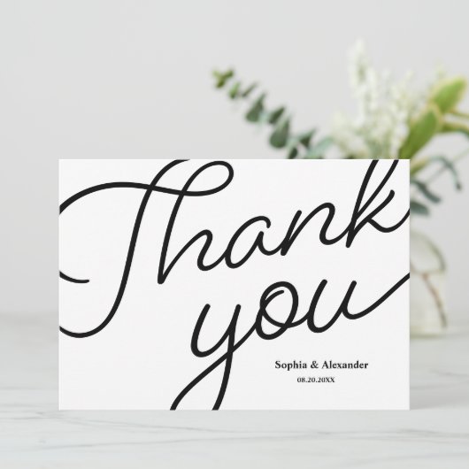 Merci de Mariage de script noir (Debout devant)