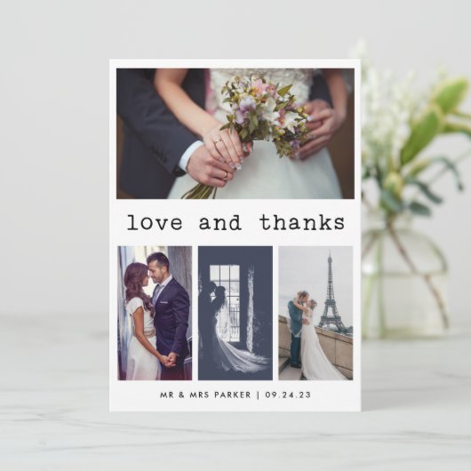 Merci de Mariage de texte de machine simple | 4 Ph (Debout devant)