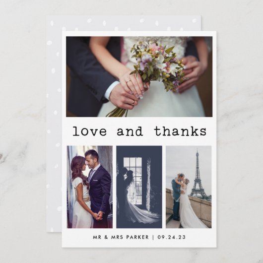Merci de Mariage de texte de machine simple | 4 Ph (Devant / Derrière)