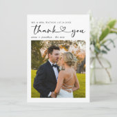 Merci de Mariage de texte et de photo simple (Debout devant)