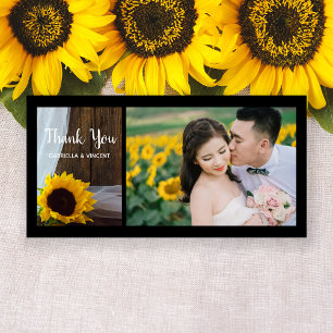 Merci de Mariage de tournesol et de grange rustiqu