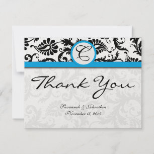 Merci de Mariage de triage Damask noir