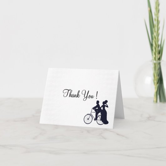 Merci de Mariage de vélo blanc à l'intérieur (Devant)