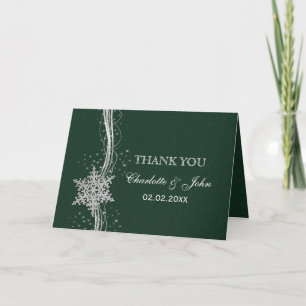 Merci de mariage d'hiver Silver vert