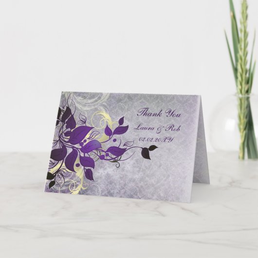 Merci de mariage d'hiver violet (Devant)