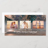 Merci de mariage du coucher de soleil sur la plage (Devant / Derrière)