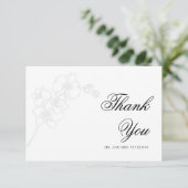 Merci de mariage élégant à l'encre d'orchidée embo (Debout devant)