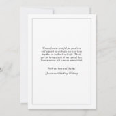 Merci de mariage élégant avec votre photo (Dos)