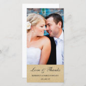 Merci de mariage élégant Carte photo / Champagne (Devant / Derrière)