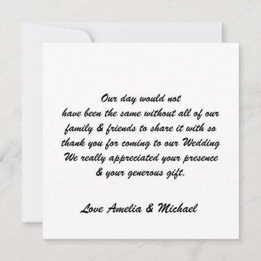 Merci de mariage élégant Photo personnalisée (Dos)