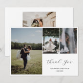 Merci de mariage élégant Script Quatre photo (Devant / Derrière)
