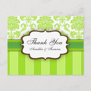 Merci de Mariage en bande vert Damask