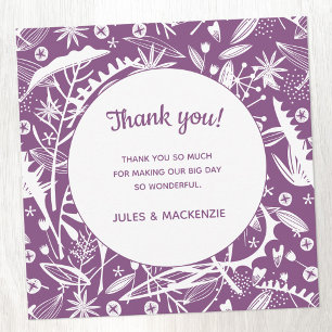 Merci de Mariage Floral moderne violet