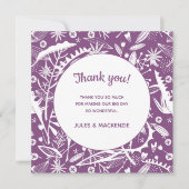 Merci de Mariage Floral moderne violet (Devant)