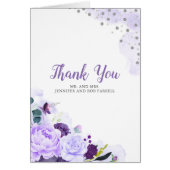 Merci de Mariage floral pourpre (Devant)