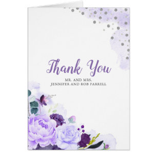 Merci de Mariage floral pourpre