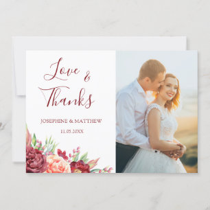 Merci de Mariage Floral Rose de la Pêche de Bourgo