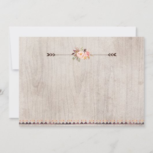 Merci de Mariage floral rustique/double face (Dos)