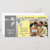 Merci de Mariage gris-jaune argenté (Devant / Derrière)