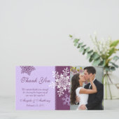 Merci de mariage hivernal de flocon de neige viole (Debout devant)