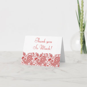 Merci de mariage musulman paisley rouge