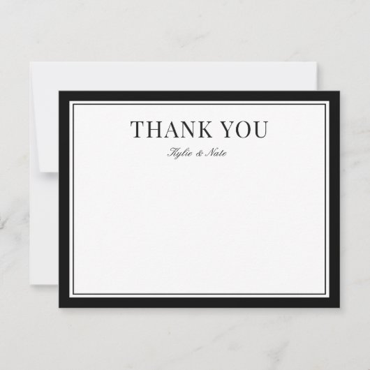 Merci de Mariage noir classique (Devant)