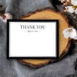 Merci de Mariage noir classique<br><div class="desc">Ce carte de remerciements mariage classique présente un arrière - plan blanc éclatant avec une bordure noire associée à une typographie d'inspiration vintage. L'aspect est simple, chic et intemporel. Voir ci-dessous pour plus de coordination des éléments de cette collection. Ensemble, ces objets créent une suite de mariage élégante qui serait...</div>