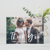 Merci de Mariage photo à brosse blanche (Debout devant)