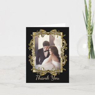 Merci de Mariage photo Gold Ornate