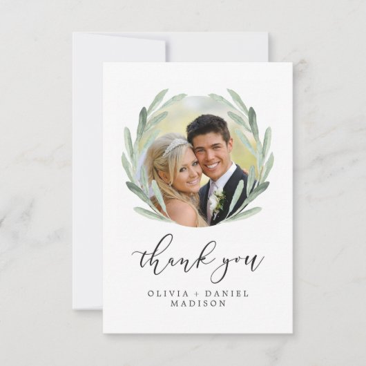 Merci de mariage rustique avec couronne (Devant)