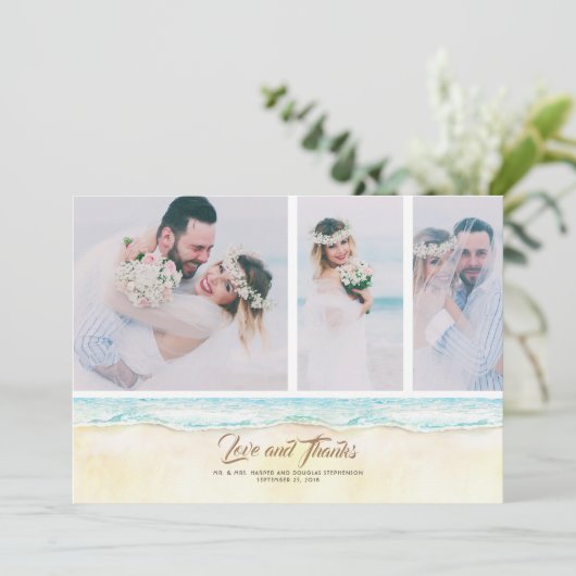 Merci de mariage sur la plage (Debout devant)