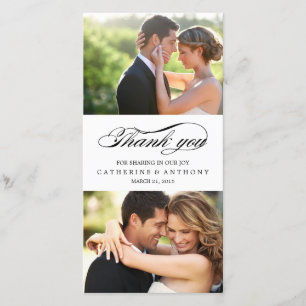 Merci de mariage tout simplement élégant - Blanc