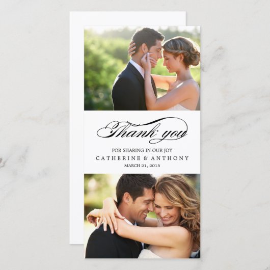 Merci de mariage tout simplement élégant - Blanc (Devant / Derrière)