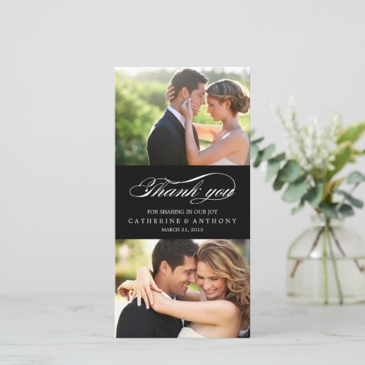 Merci de mariage tout simplement élégant - Noir (Debout devant)