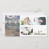 Merci de Mariage vintage bleu rustique (Devant)