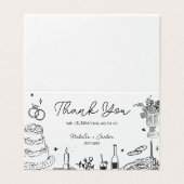 Merci de Mariage Whimsical tiré à la main (Outside Unfolded)