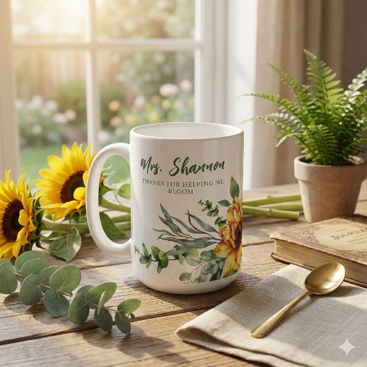 Merci de m'avoir aidé à éclore Mug Fleur de Tourne