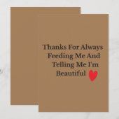 Merci de me nourrir et de me dire que je suis (Devant / Derrière)