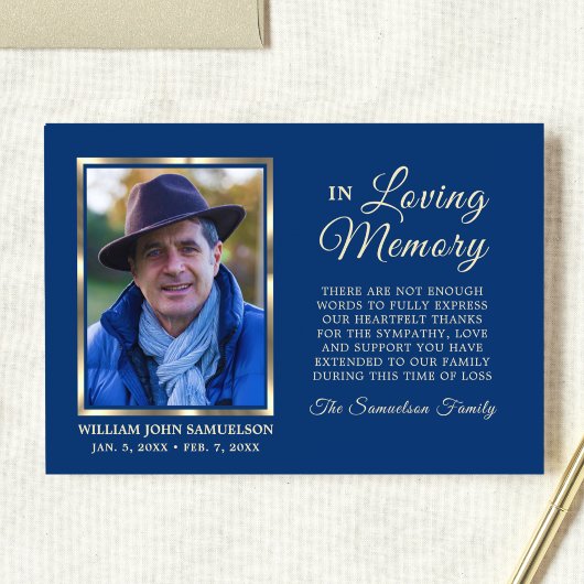 MERCI de mémoire funéraire BLUE Sympathy