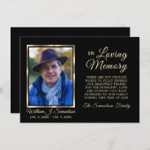 Merci de mémoire funéraire de 3,5 po x 5 po (Devant / Derrière)