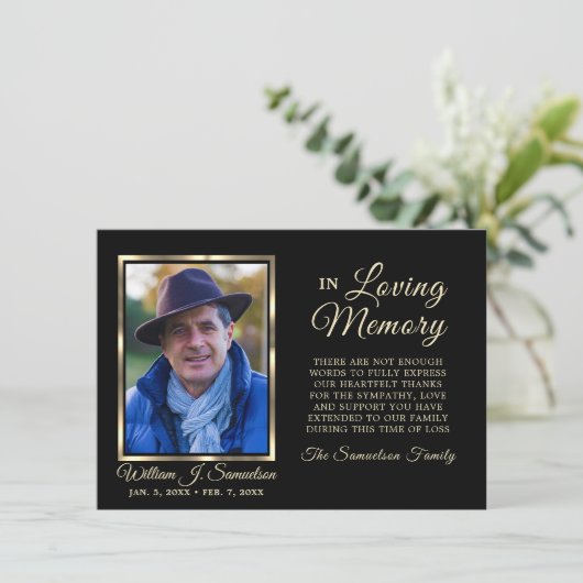 Merci de mémoire funéraire de 3,5 po x 5 po (Debout devant)