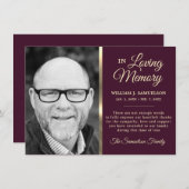 Merci de mémoire funéraire de la sympathy Eggplant (Devant / Derrière)