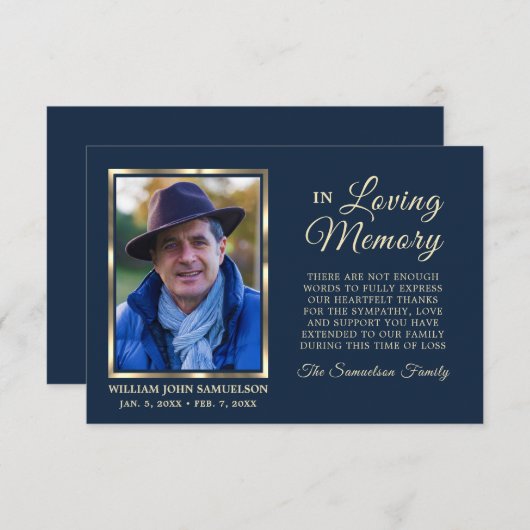 MERCI de mémoire funéraire de la Sympathy NAVY (Devant / Derrière)