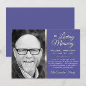 Merci de mémoire funéraire en Sympathie bleue (Devant / Derrière)