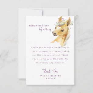 Merci de message de Baby shower Pony Lavender