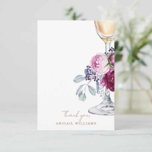 Merci de message de douche à champagne rose Floral (Debout devant)