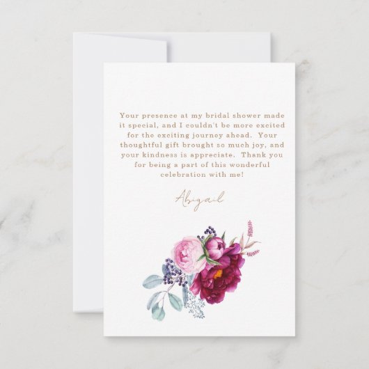 Merci de message de douche à champagne rose Floral (Dos)