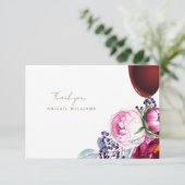 Merci de message de douche à vin rose floral (Debout devant)