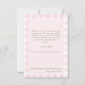 Merci de message de douche pour bébé rose En vichy (Devant)