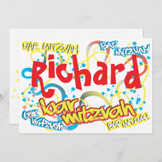 Merci de Mitzvah de barre de graffiti (Devant / Derrière)